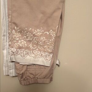 Sag Harbor Tan Floral Pants